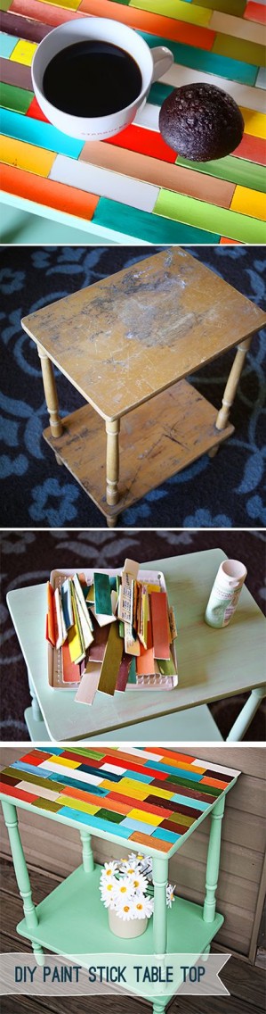How To Make a Paint Stick Table Top